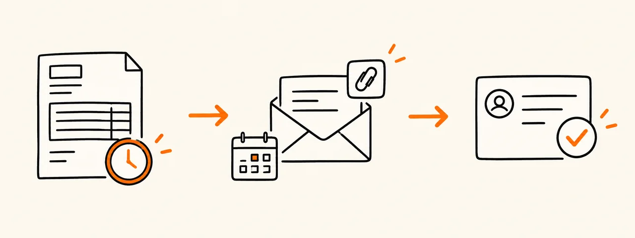 Past-due invoice followed by an attached email and payment-status confirmation